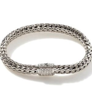 John Hardy Icon Bracelet, Silver, Diamonds, 7.5MM